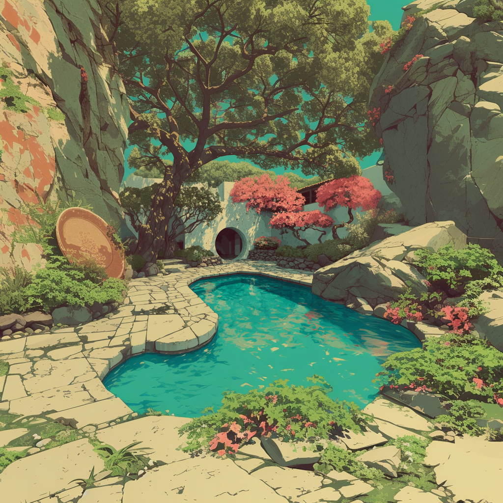 Tranquil garden background
